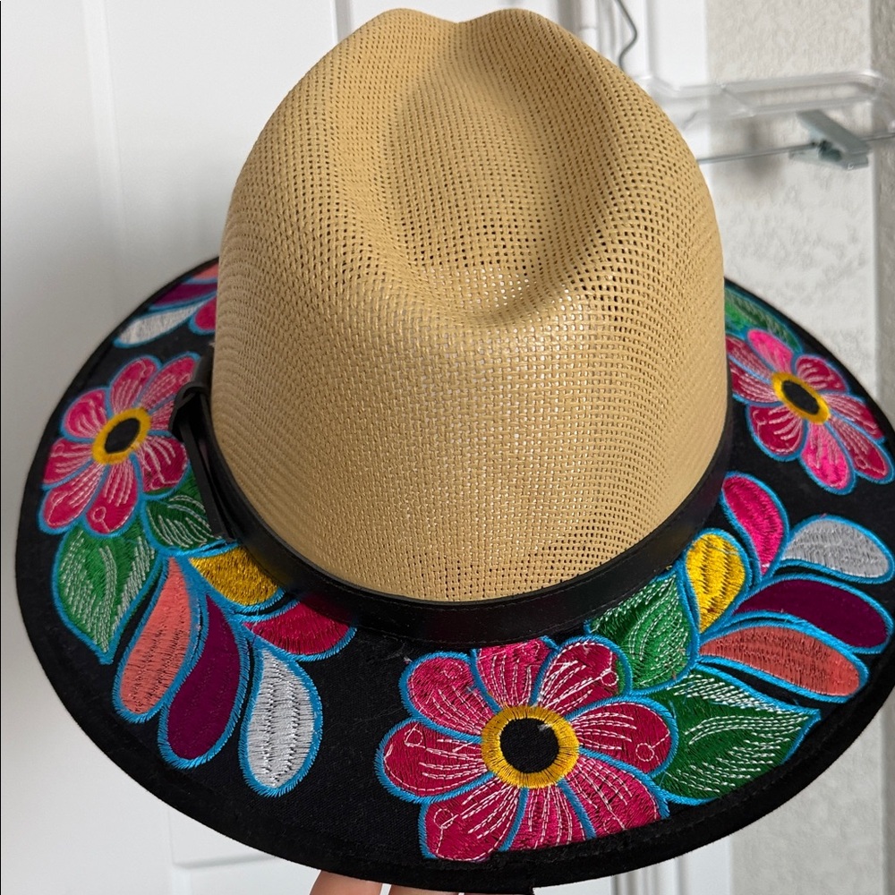 Colorful Floral Embroidered Hat - Picture 3 of 4